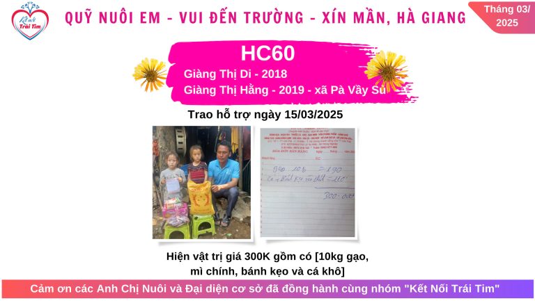 [BÁO CÁO] Quỹ Nuôi Em – Vui Đến Trường T3/2025